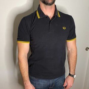 Fred Perry Short Sleeve Polo Black & Gold